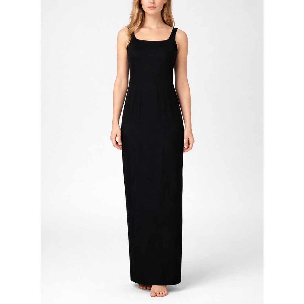 SKIMS Smooth Layers Slip Maxi Dress Womens M Black Slimming Shapewear Lining‎
